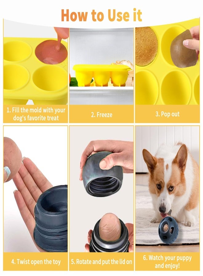 Xyulaan 2Pcs 6 Cavities Silicone Molds for Dog Treats with Lids, Compatible with Woof Pupsicle Large Refill and Power Chewer Pupsicle, Frozen Dog Treat Holder - Image 3